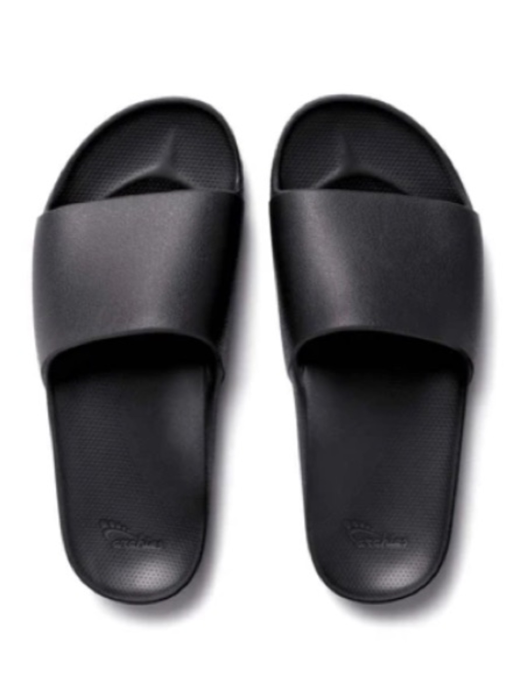 Archies Women's Black Slide Sandals with Cushioned Footbed - Picture 1 of 6